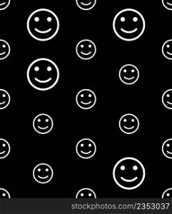 Happy Icon Seamless Pattern, Smiley Face Icon Vector Art Illustration
