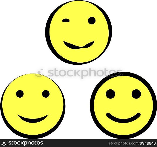 Happy Icon, Smiley Face Icon Vector Art Illustration