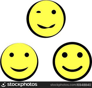 Happy Icon, Smiley Face Icon Vector Art Illustration