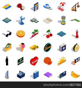 Happy icons set. Isometric style of 36 happy vector icons for web isolated on white background. Happy icons set, isometric style