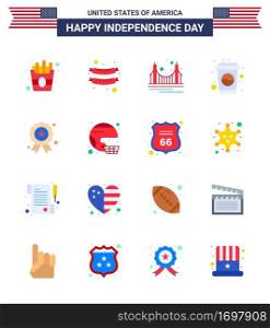 Happy Independence Day 16 Flats Icon Pack for Web and Print independence day  holiday  golden  soda  cola Editable USA Day Vector Design Elements