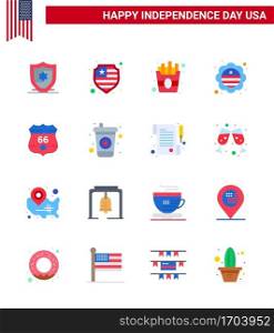Happy Independence Day 16 Flats Icon Pack for Web and Print paper  drink  international flag  beverage  usa Editable USA Day Vector Design Elements