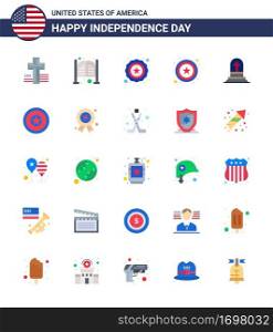 Happy Independence Day 25 Flats Icon Pack for Web and Print rip  grave  police  death  star Editable USA Day Vector Design Elements