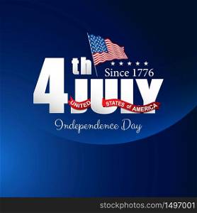 Happy independence day 4th july.Vector
