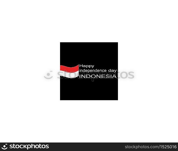 Happy independence day indonesia logo vector template