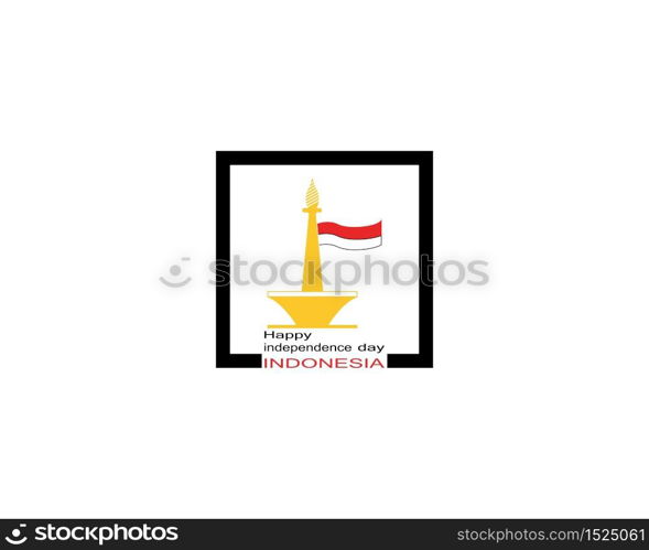 Happy independence day indonesia logo vector template