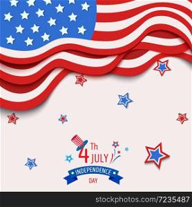 Happy Independence day United states of America, 4th Jul. Design to icon with stars and stripe pattern of national flag