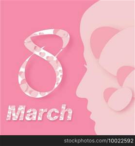 Happy International Women’s Day on March 8th design background. 3d vector illustration