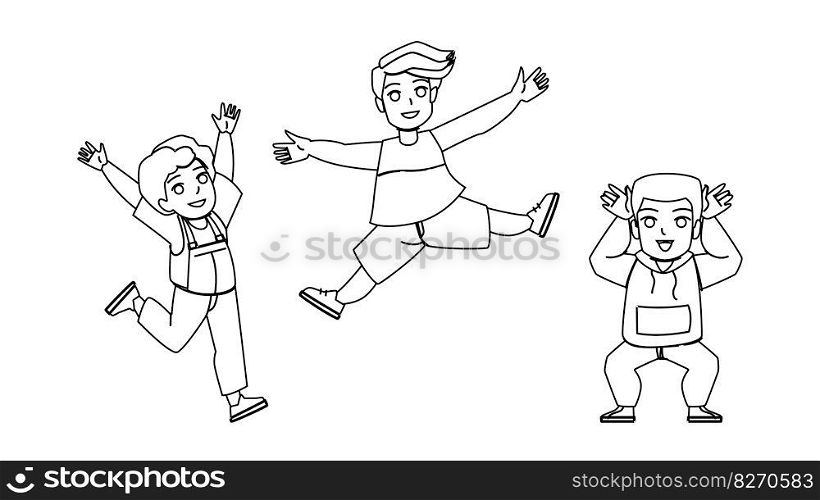 happy kid boy vector. child fun, childhood young, joy happiness, cheerful smiling, little friends happy kid boy character. people Illustration. happy kid boy vector