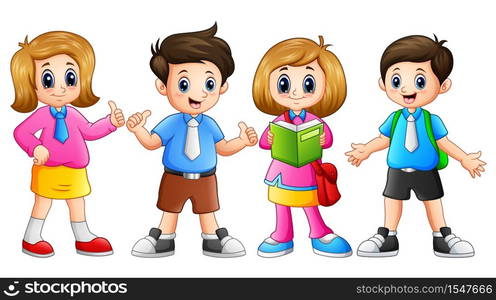Happy kid going to school