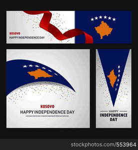 Happy Kosovo independence day Banner and Background Set