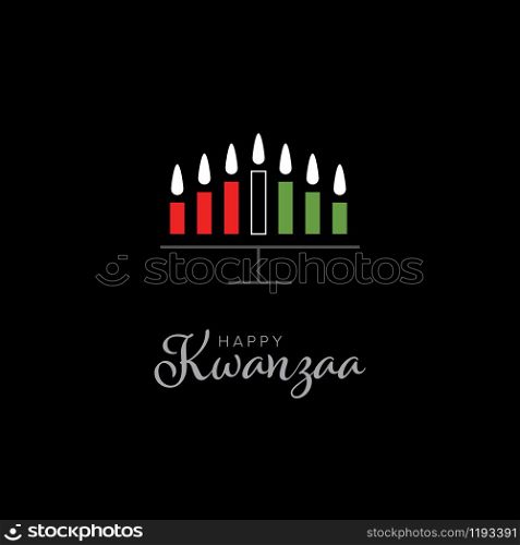 Happy kwanzaa card template with seven candles and place for your text content