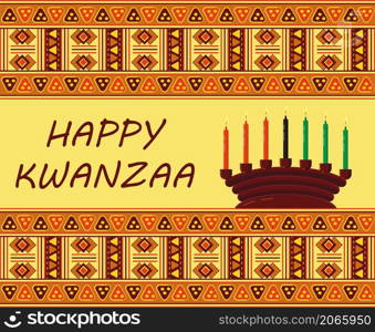 Happy kwanzaa invitation vector for web, card, social media. Happy kwanza celebrated from 26 December to 1 January. Seven candles lighted.. Happy kwanzaa invitation vector for web, card, social media. Happy kwanza celebrated from 26 December to 1 January