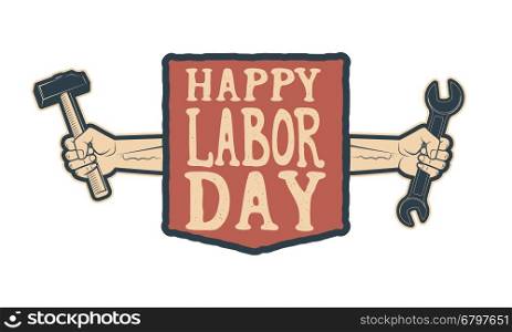 Happy labor day card template. Vector illustration.