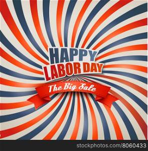 Happy Labor Day Sale Retro Background. Vector.