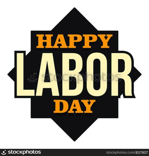 Happy labor day text logo icon. Flat illustration of happy labor day text vector logo icon for web design isolated on white background. Happy labor day text logo icon, flat style
