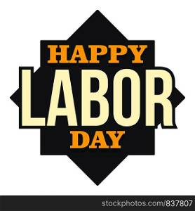 Happy labor day text logo icon. Flat illustration of happy labor day text vector logo icon for web design isolated on white background. Happy labor day text logo icon, flat style
