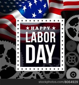 Happy labor day. Vector illustration with USA flag. Happy labor day
