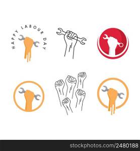 Happy labour day 1 may symbol and logo design