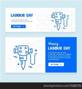 Happy Labour day design with blue theme vector. For web design and application interface, also useful for infographics. Vector illustration.