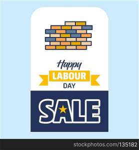 Happy Labour day design with yellow and blue theme vector with hardware tool logo vector. For web design and application interface, also useful for infographics. Vector illustration.