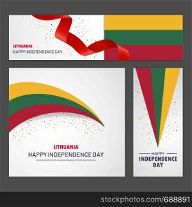 Happy Lithuania independence day Banner and Background Set