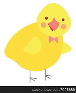 Happy little chick, illustration, vector on white background.