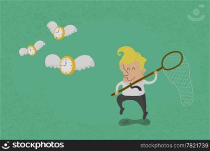 happy man hunting flying time , eps10 vector format