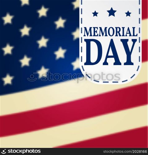 Happy Memorial Day background template. Happy Memorial Day poster. Patriotic banner. Vector illustration.