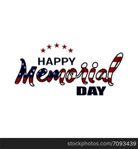 Happy Memorial Day, Hand letterind greeting card, National american holiday