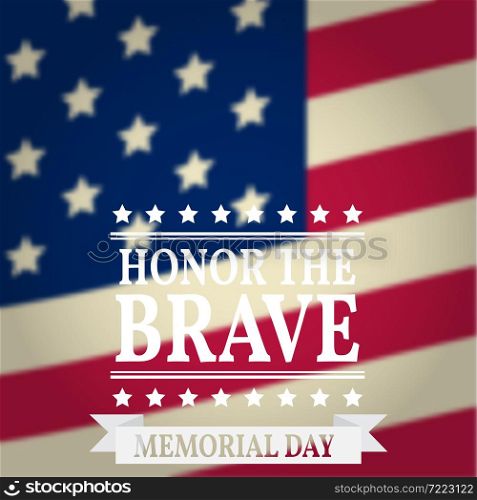 Happy Memorial Day. Memorial Day greeting card. Memorial Day Vector illustration. American Flag.