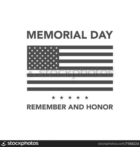 happy memorial day remember honor usa flag vector