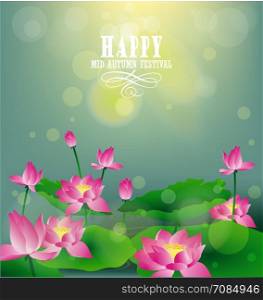 happy mid autumn festival chinese background