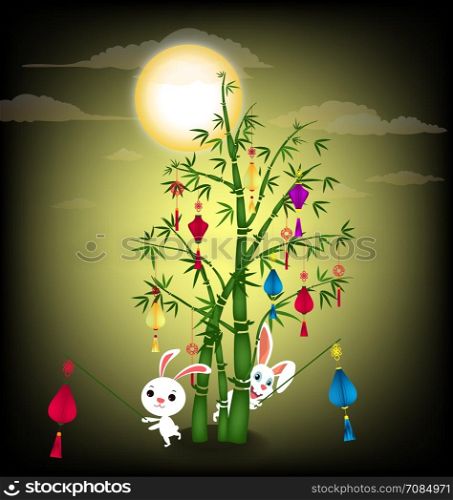 happy mid autumn festival chinese background