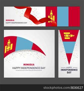 Happy Mongolia independence day Banner and Background Set