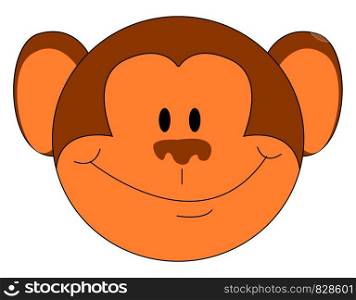 Happy monkey, illustration, vector on white background.