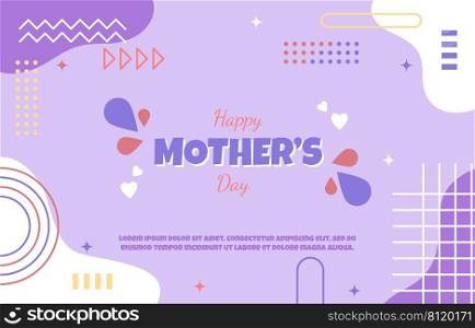 Happy Mother Day Family Gift Card Memphis Abstract Style