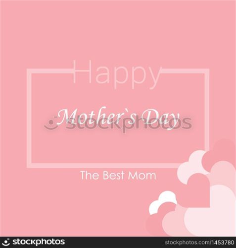 Happy mother day, vector banner. Text card, pink background.