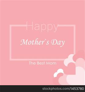 Happy mother day, vector banner. Text card, pink background.