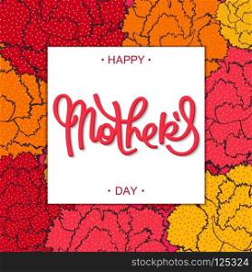 Happy Mother&rsquo;s Day floral greeting card. Vector illustration. Happy Mother&rsquo;s Day