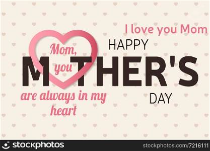 Happy Mother&rsquo;s Day greeting card. Vector illustration.
