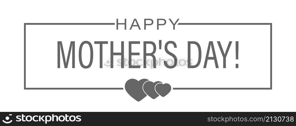 HAPPY MOTHER&rsquo;S DAY greeting inscription for a postcard, cover, banner, poster and thematic design. Flat style.