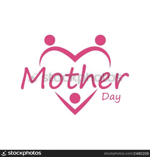 Happy mother&rsquo;s day postcard or logo vector flat design