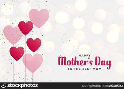 happy mother’s day background with heart balloons
