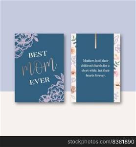 Happy Mother’s Day Card picture with foliage concept,creative line flowers vector illustration
