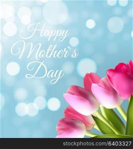 Happy Mother`s Day Cute Background with Flowers. Vector Illustration EPS10. Happy Mother`s Day Cute Background with Flowers. Vector Illustra