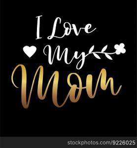 Happy Mother s Day gold white handwrite text on a black background celebration vector 