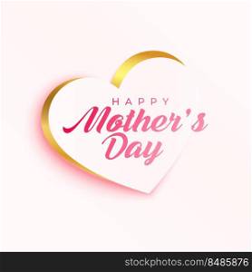 happy mother’s day heart golden greeting design