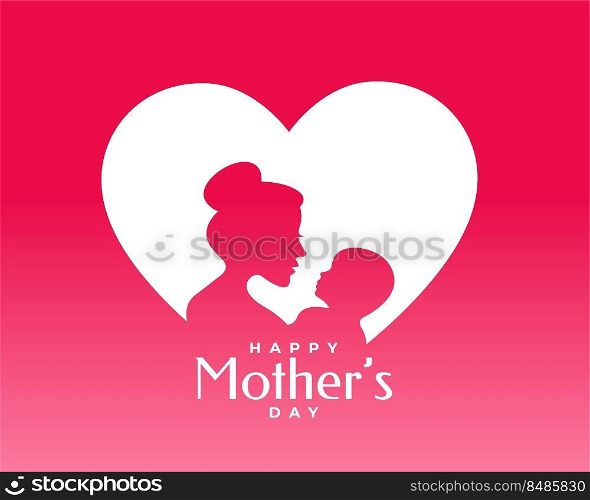 happy mother’s day love card with mom and child illustration