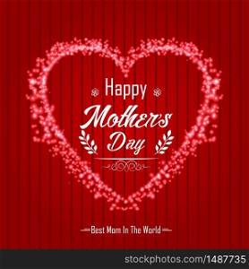 Happy Mother's Day on red background.Vector